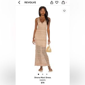 NWOT- Nude Crocheted maxi dress